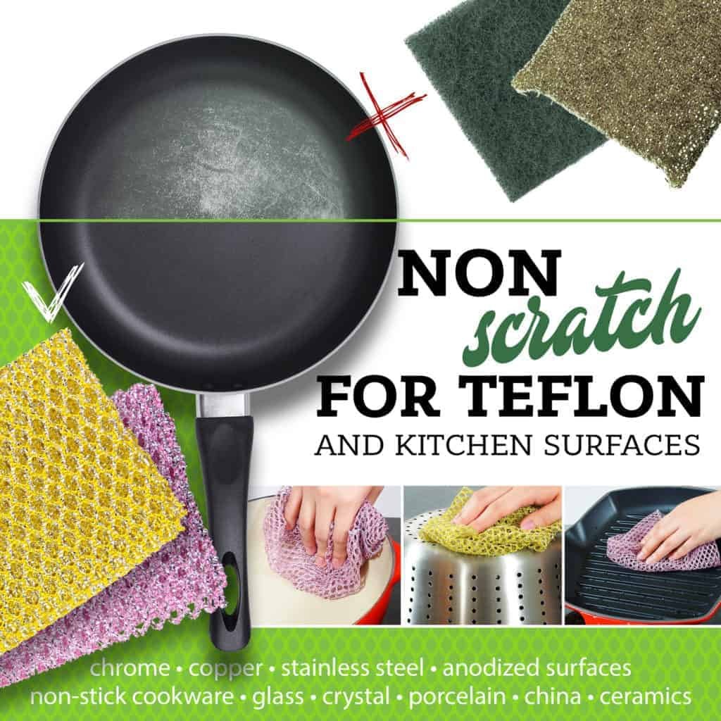 How to Clean an Oven Fast 4 non-scratch pot scouring scrubber cloth