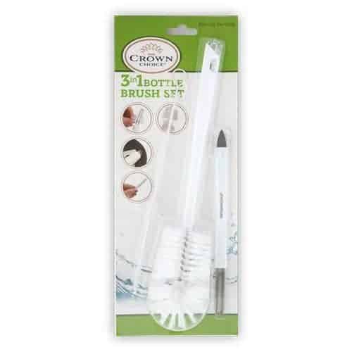 Water Bottle Brush by Dish Scrubbie (3-in-1 Set with Two Straw Brushes) 12