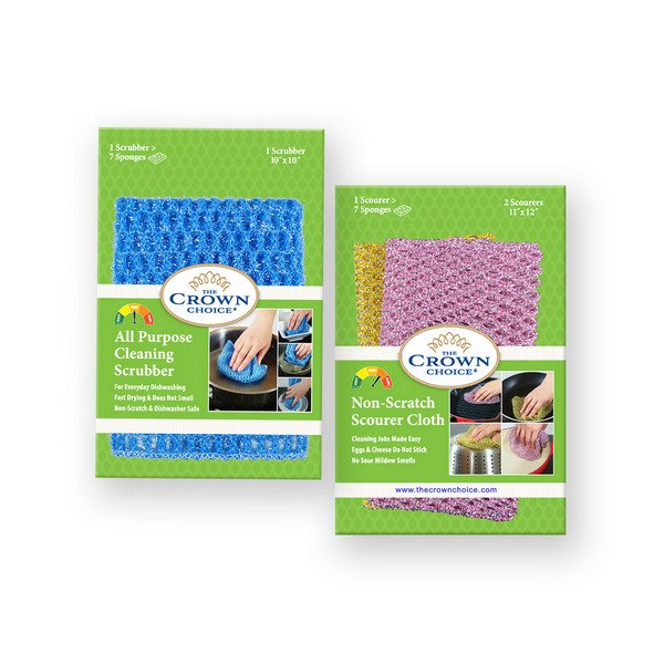 Cellulose Sponge Cloth and Non-Scratch Scouring Pad Set (5 Pcs) 7