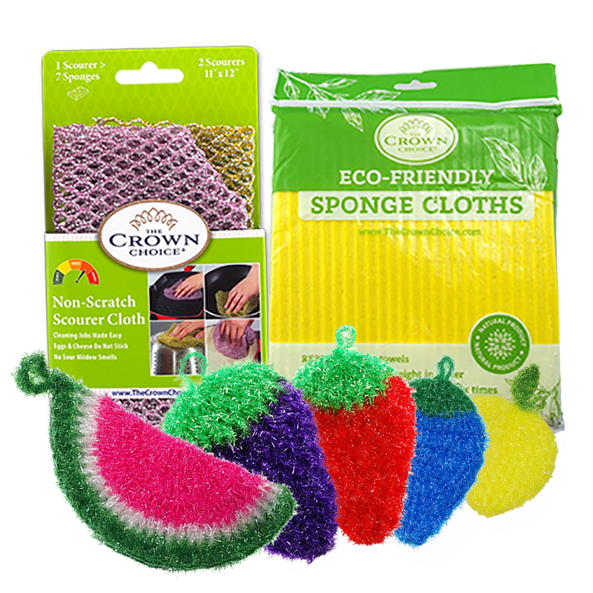 Dish Scrubbie Variety 5 Pack with Non-Scratch Scouring Pad and Sponge Cloth Set 2 Dish Scrubbie Variety 5 Pack with Non-Scratch Scouring Pad and Sponge Cloth Set