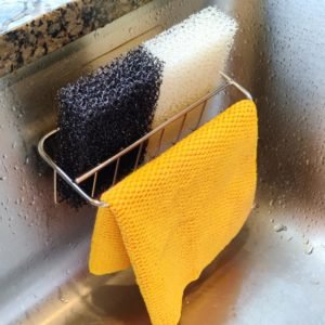 2-in-1 Kitchen Sink Caddy - Sponge and Dish Cloth Hanger Combo
