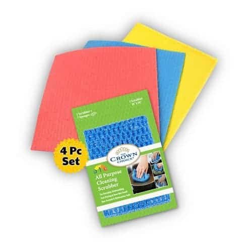 Cellulose Sponge Cloth and Non-Scratch Scouring Pad Set (5 Pcs) 5
