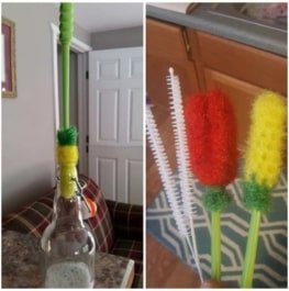 Water Bottle Brush by Dish Scrubbie (3-in-1 Set with Two Straw Brushes) 5