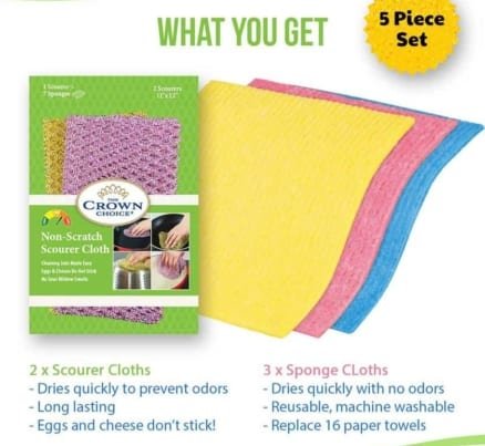 cellulose sponge cloth non scratch scouring set