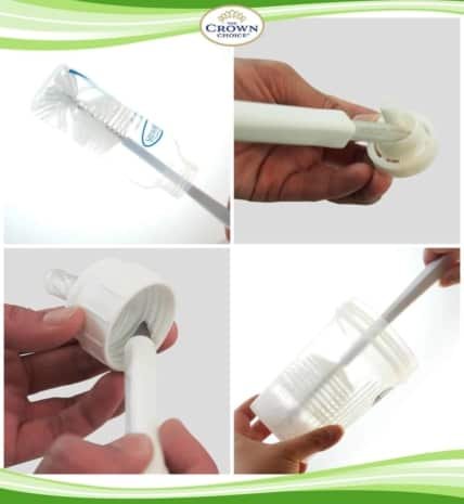 3-in-1 Best Bottle Brush Cleaning Set | 3Pc Baby Sports Bottles Cleaner Kit