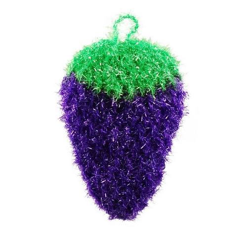 Eggplant Scrubbie - Vegetable crocheted purple scrubby 14
