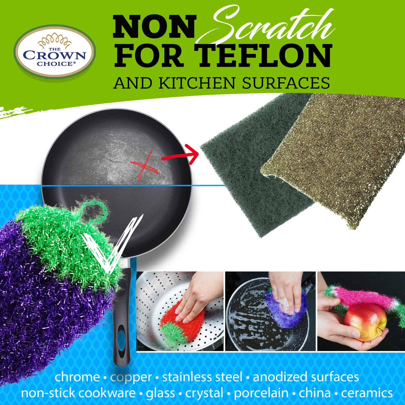 Fun Dish Reusable No Odor Crochet Scrubber Strawberry Design – Bi Ace Cook