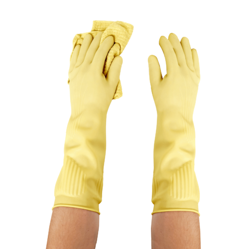Long Biodegradable Latex Soft Rubber Gloves — Long and Thick All Purpose for Cleaning, Dish Washing and Hand Protection 2 Long Biodegradable Latex Soft Rubber Gloves — Long and Thick All Purpose for Cleaning, Dish Washing and Hand Protection 2