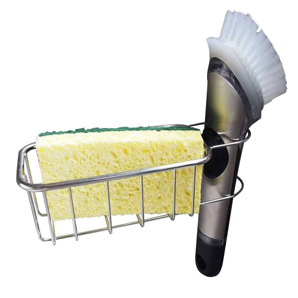 8 Must-have Kitchen Cleaning Tools with Unique Twists 34 2-in-1 In Sink Sponge Holders and Brush Sink Caddy | Detachable Stainless Steel Strong Adhesive