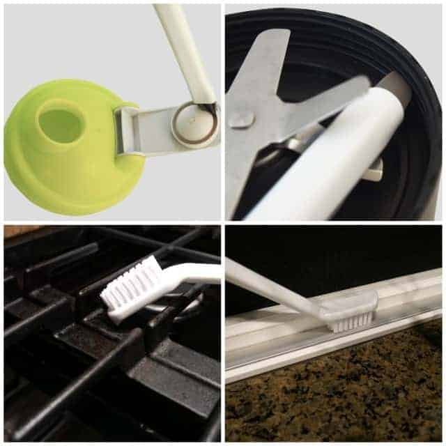 8 Must-have Kitchen Cleaning Tools with Unique Twists 26 3-in-1 long handle Brush Supplies to Deep Clean Tile Lines, Detail Kitchen, Scrub Bathroom, Shower